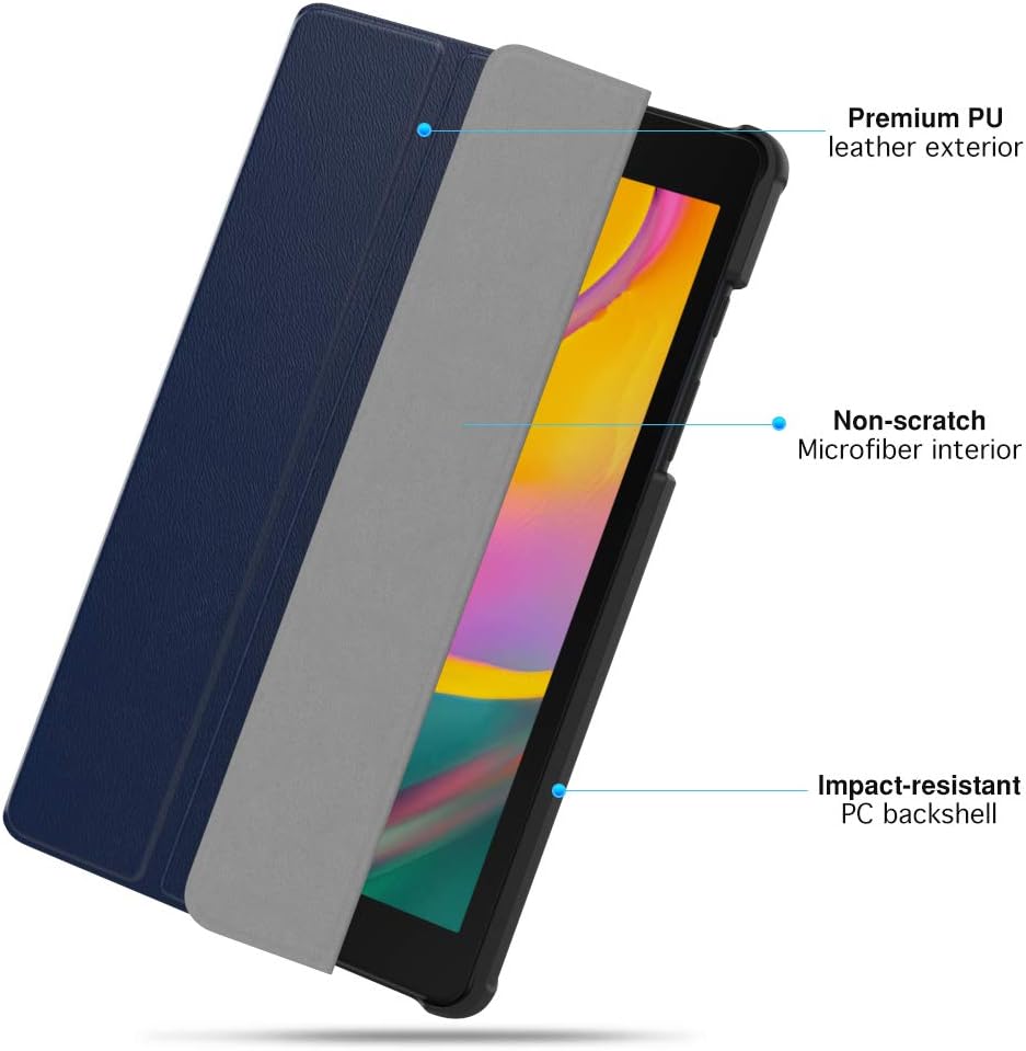 MoKo Case Fit Samsung Galaxy Tab A 8.0 T290/T295 2019 Without S Pen Model, Ultra Lightweight Slim-Shell Stand Folio Cover Case for Galaxy Tab A 8.0 2019 Release Tablet - Indigo