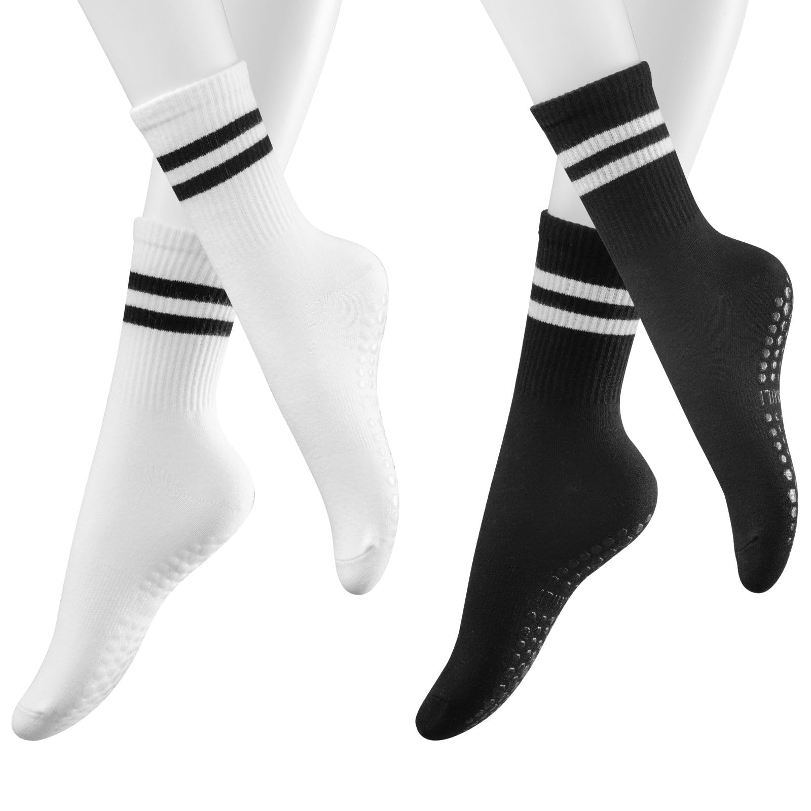 STNFAMILINon Slip Pilates Yoga Socks with Grips for Women, Ballet Dance Non Skid Sticky Socks