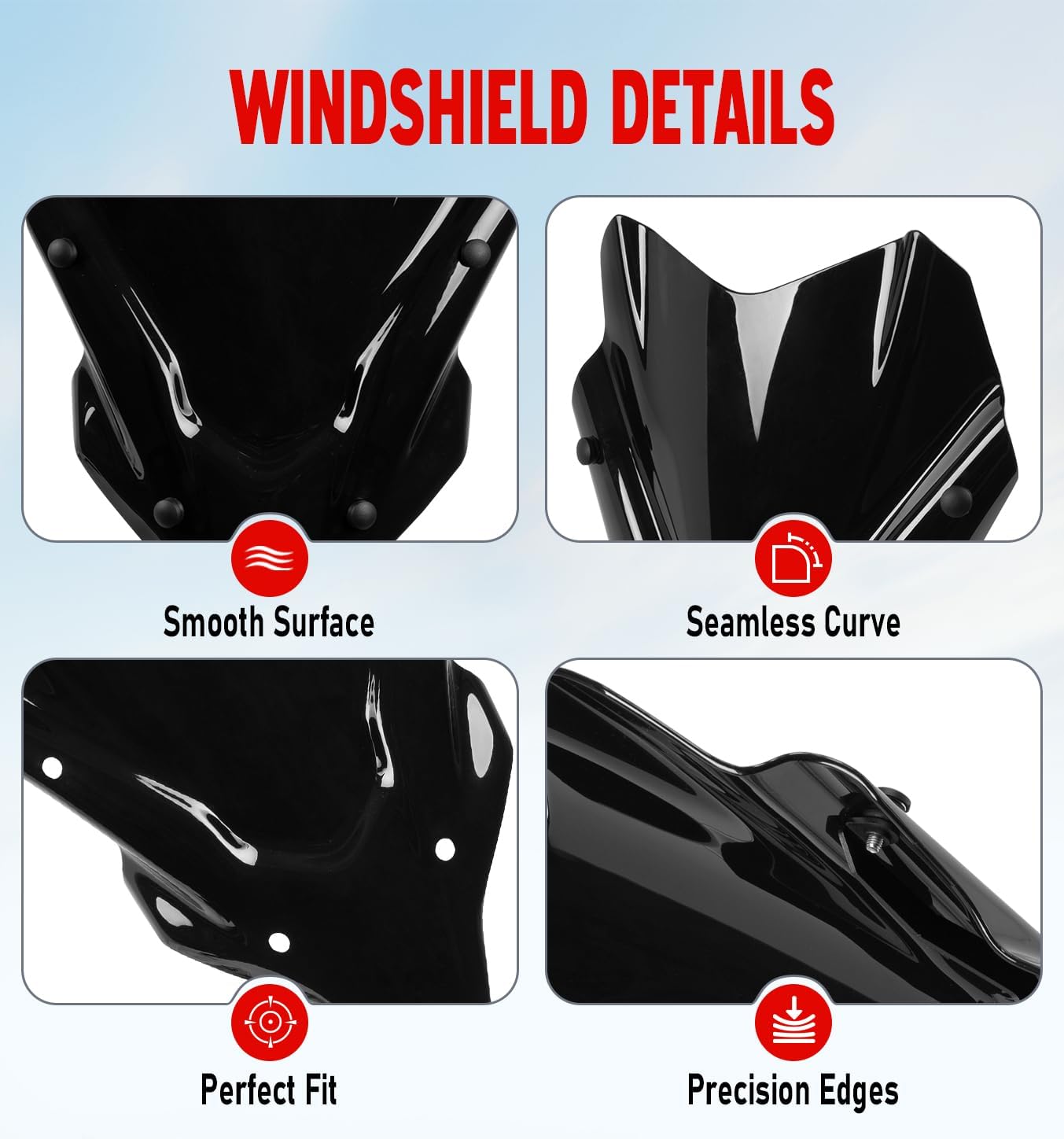 Motorcycle Windshield Deflector with Bracket Windscreen Fit for MT-07 MT07 2021 2022 2023 Double Bubble Wind Shield Screen Visor Flyscreen, Black