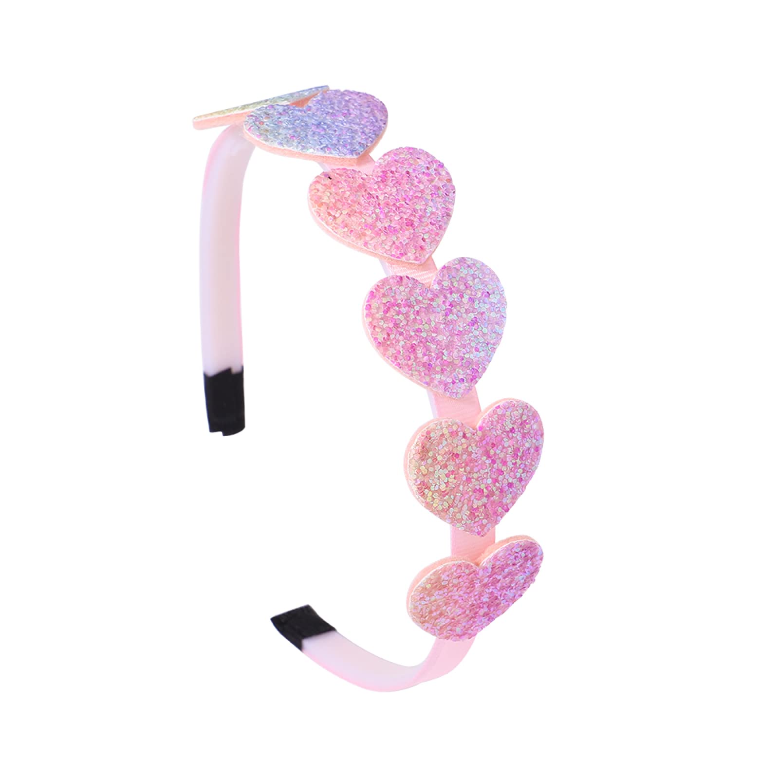Tęczowe brokatowe serce Hairband dla dziewczynek błyszcząca gwiazda z pałąkiem na głowę peruki imprezowe obręcze nakrycia głowy akcesoria do włosów dla dzieci prezent, 3 (5 jeden rozmiar)