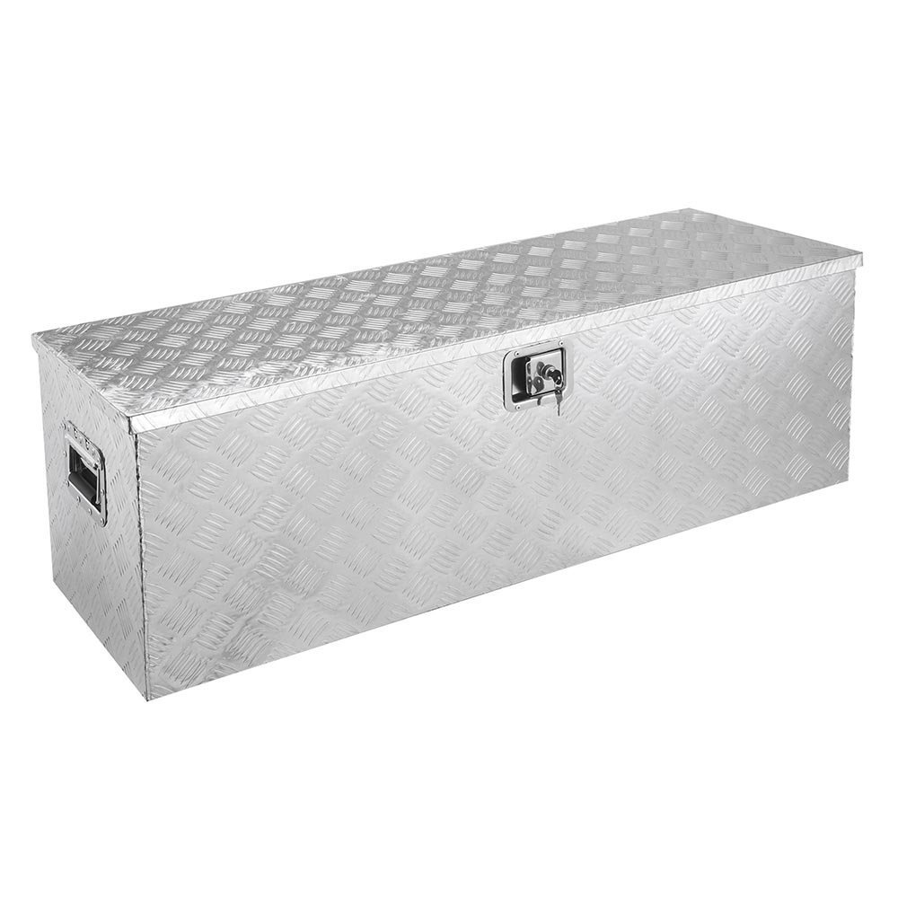 49 inch Aluminum Tool Box for Truck Trailer Bed Underbody ATV Pickup Portable Large Organizer Storing Lockable w/ 2 Lock Keys