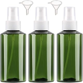 3Pcs, 200ml Plastic Spray Bottles - Alledomain Empty Refillable Fine Mist Travel Atomiser Sprayers Plastic Bottles Set Liquid Containers with 2 Funnels - Ideal for Makeup Remover Cosmetic Beauty Care