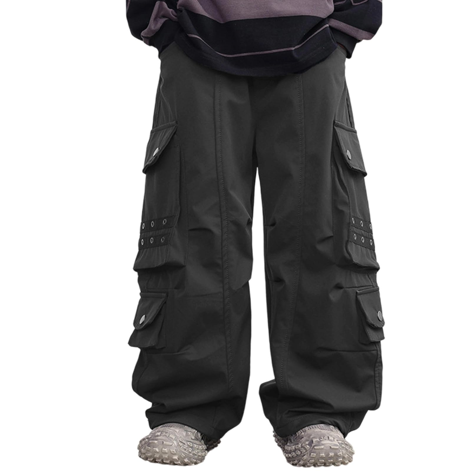Genérico Pantalones Baggy Niño Pantalones Cargo Jogger para Niños con Múltiples Bolsillos Uso Casual Escolar y Diario para Edades de 4 a 15 Años