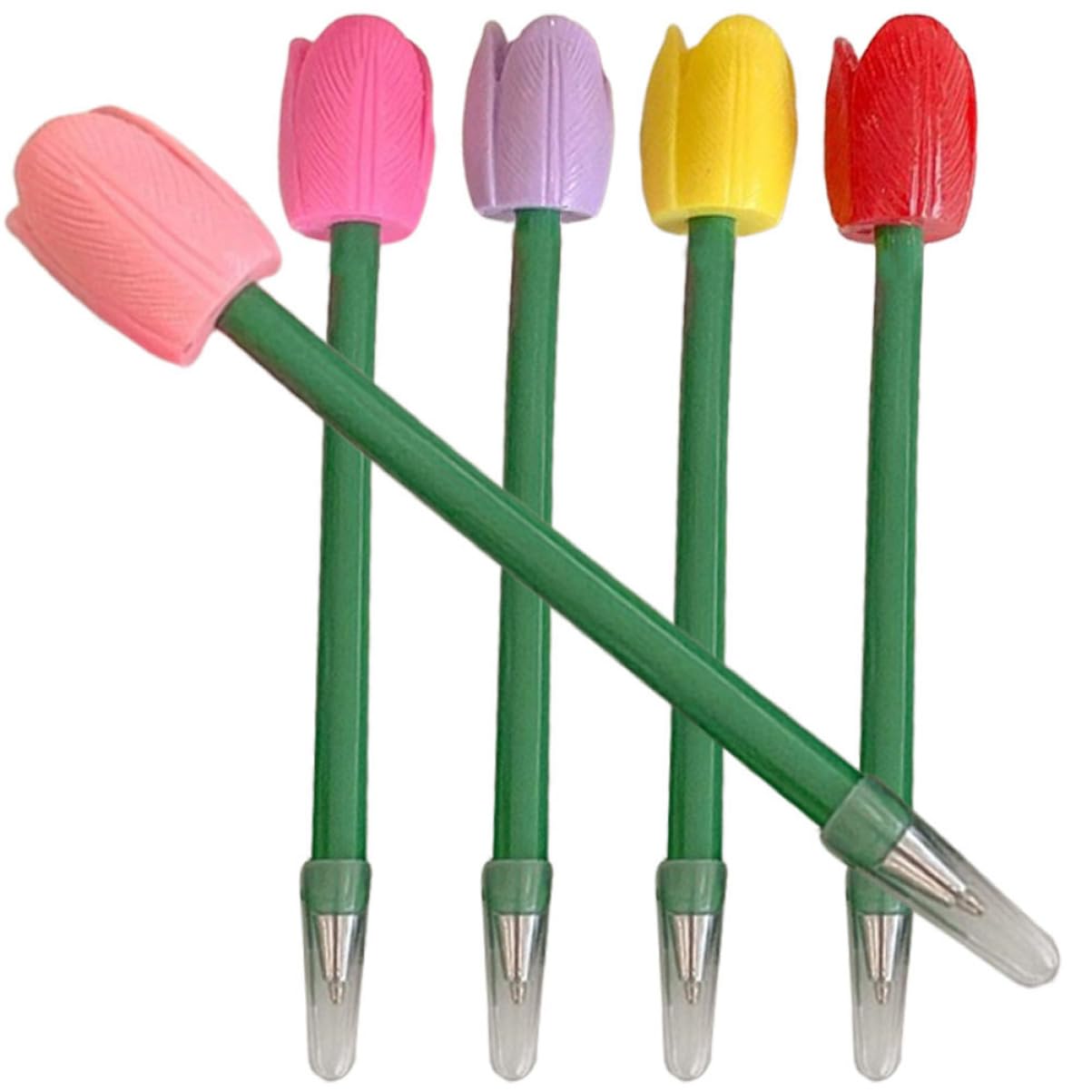 NUOBESTY 5 Set Penna A Tulipano Simulata Inchiostro Per Penne A Sfera Penne Gel Cancellabili Fantastici Gadget Penna A Punta Retrattile Pastello Evidenziatori Punto Note Plastica 5 Pezzi*5