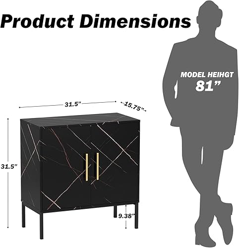 Miniatura 3 de LYNSOM Armario de almacenamiento con puertas, gabinete de sala de estar, moderno aparador de madera para cocina, dormitorio, pasillo, entrada,
