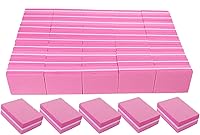 AhaTopia 50 Pack Pink 180/240 Grit Mini Nail Buffer Blocks for Acrylic Natural Gel Nails - Professional Buffing Files
