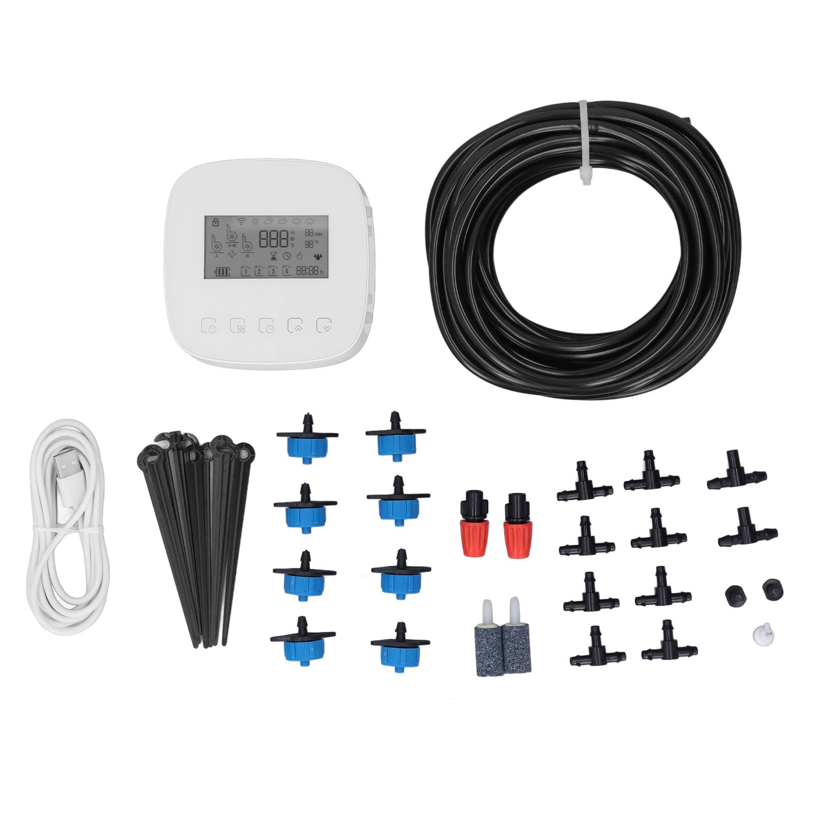 Zestaw do automatycznego nawadniania kropelkowego Inteligentna aplikacja WiFi Programowalny system nawadniania w pomieszczeniach Na zewnątrz Rośliny ogrodowe USB Ładowanie