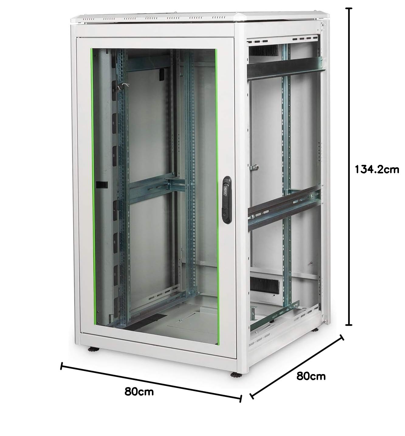 DIGITUS Armoire réseau - Rack 19 pouces - 26U - 80 x 80 cm - Charge admissible 1200 kg - Profondeur utile 74,3 cm - Série Unique - Gris