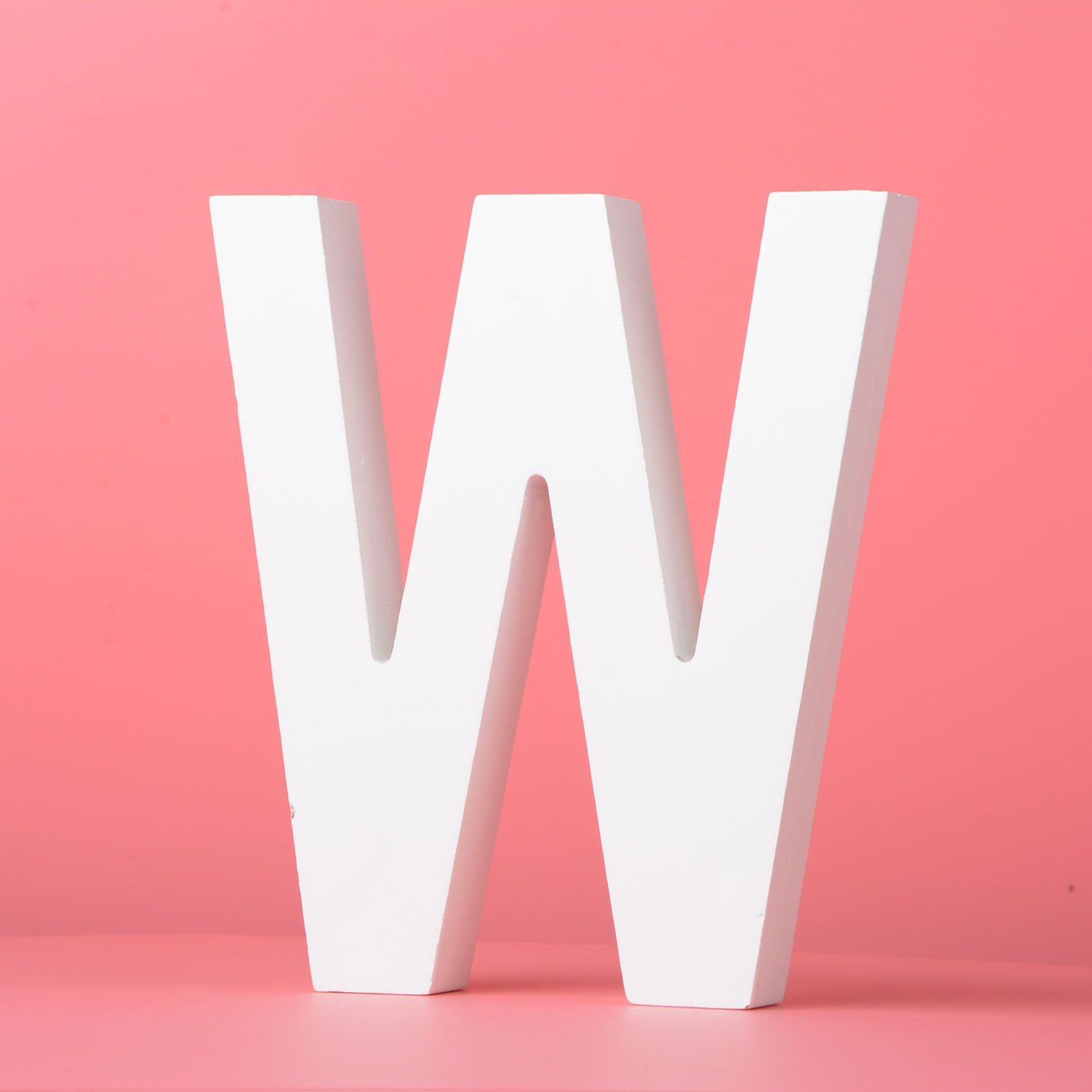 Large Wall Letters Wooden Hanging "A-Z"- White Decorative Wall Letter for Children's Nursery Baby's Room, Baby Name and Girls Bedroom Décor (W)