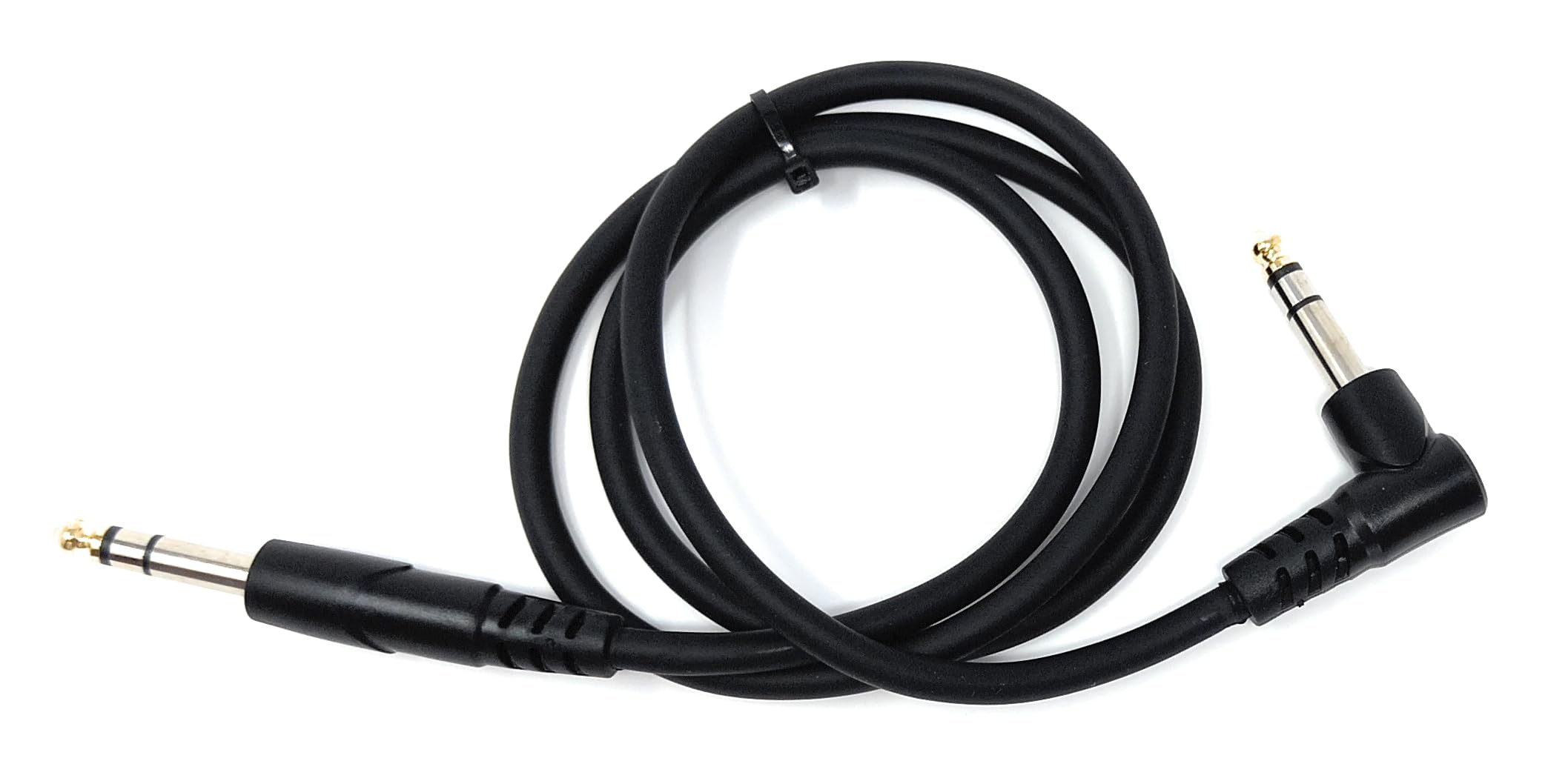 DRUT 1m 6.35mm 1/4" Stereo TRS Male Jack to Right Angled Male Jack, Audio, Music Instrument, Flexible Cable Lead 3.3ft - Image 3