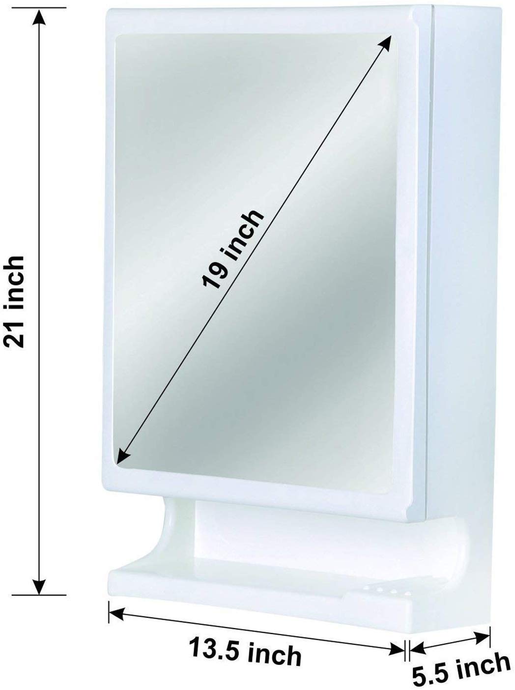 ZOSHOMI wall Mount Storage Cabinet with Mirror and Shelf -New Look Bathroom Mirror Cabinet |Bathroom Corner Cabinet with Storage 2