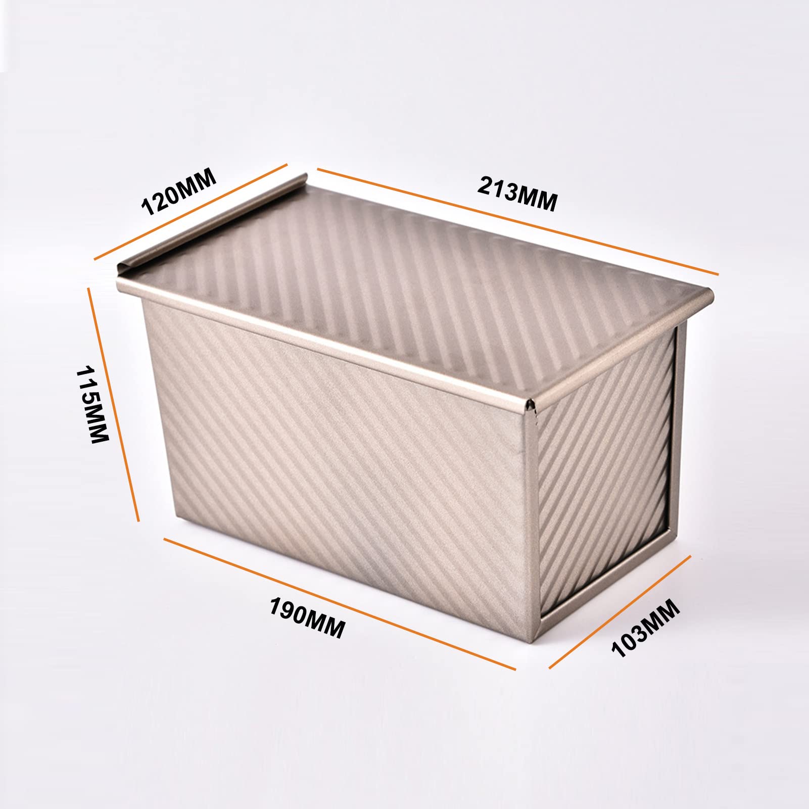 Głęboka forma do pieczenia chleba, nieprzywierająca stal węglowa, różowe złoto, 8,2x4,7x4,3 cala/37