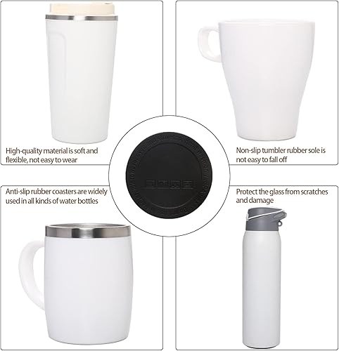 Miniatura 3 de Paquete de 20 piezas de goma para vasos de sublimación, protectores antideslizantes de silicona para vasos, posavasos de silicona con parte inferior