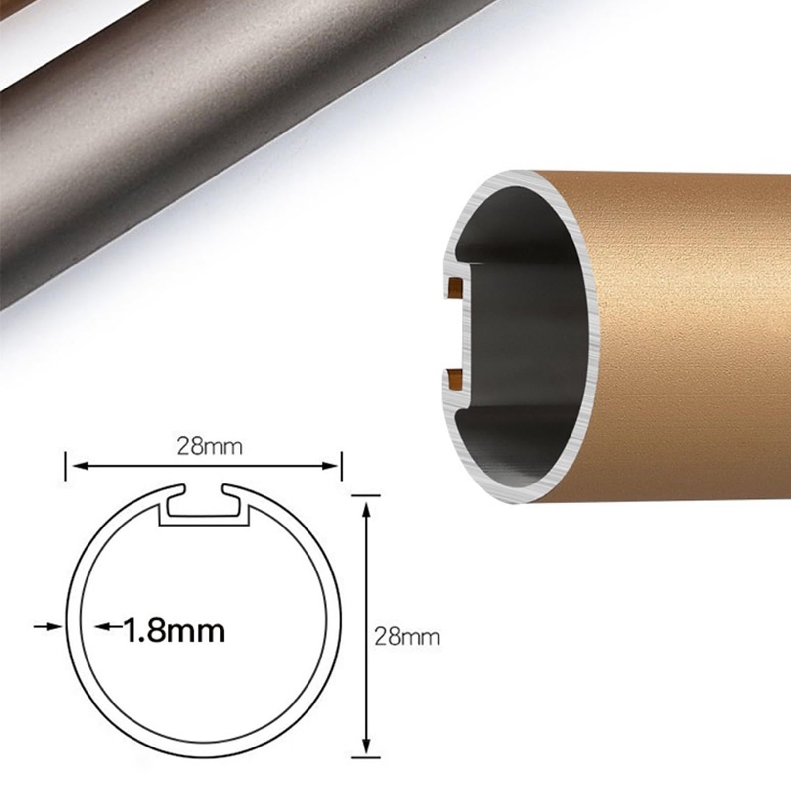 Binari per Tende, Binario per Tende da 1-6 Metri Scorrevole, Scorrevoli Scorritenda Bastoni Tende, per Tendaggi Moderni Scorrimento Manuale Strappo Completo(A,5.2M/(17FT))