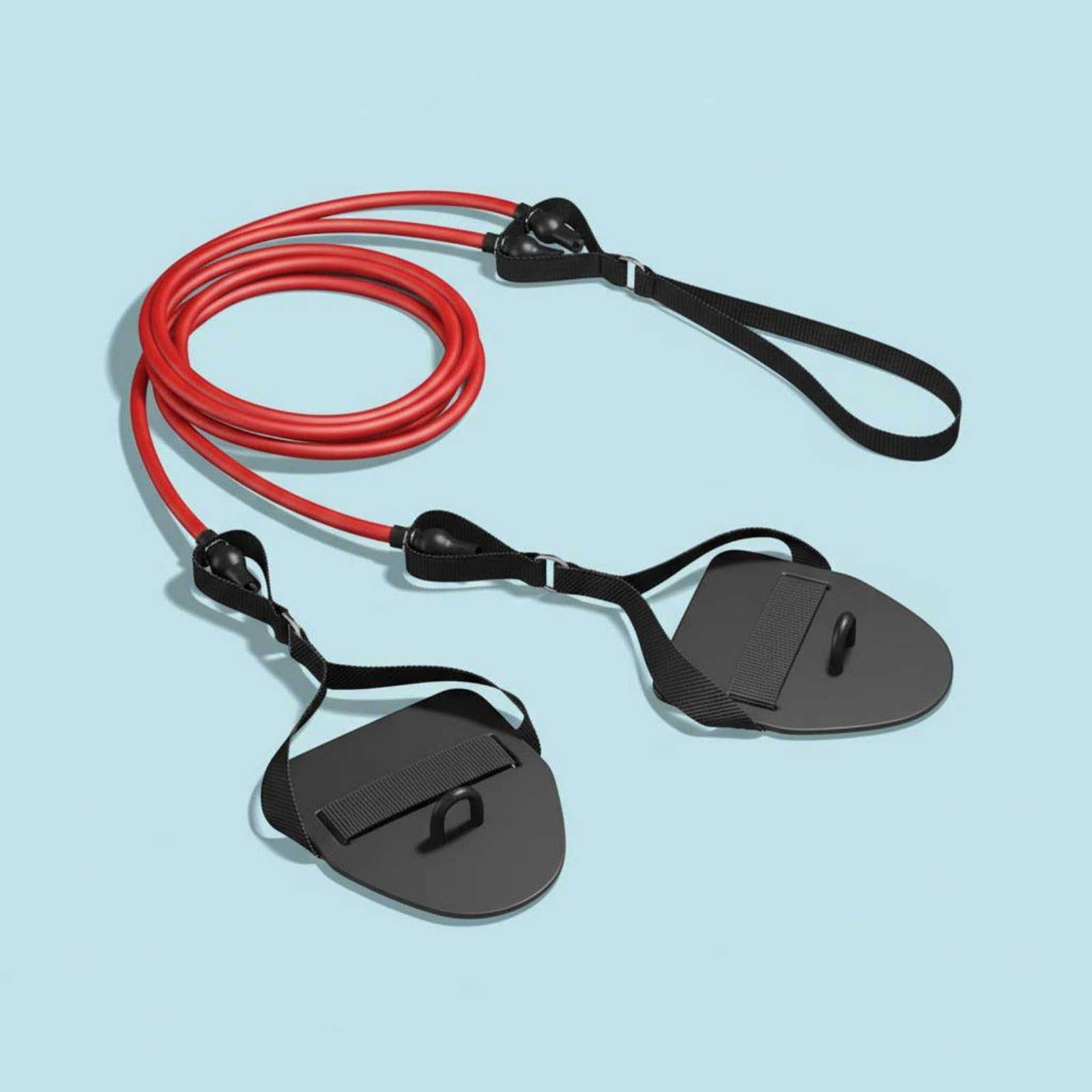 Trainings Zugband Schwimmtrainer Widerstandsband Handpaddel Griff Übungsseil Dicke Latexröhren Langlebig für Tägliche Einheiten für Wettkampfvorbereitung Heimtraining, Schwarz+Gelb, 60 Pfund