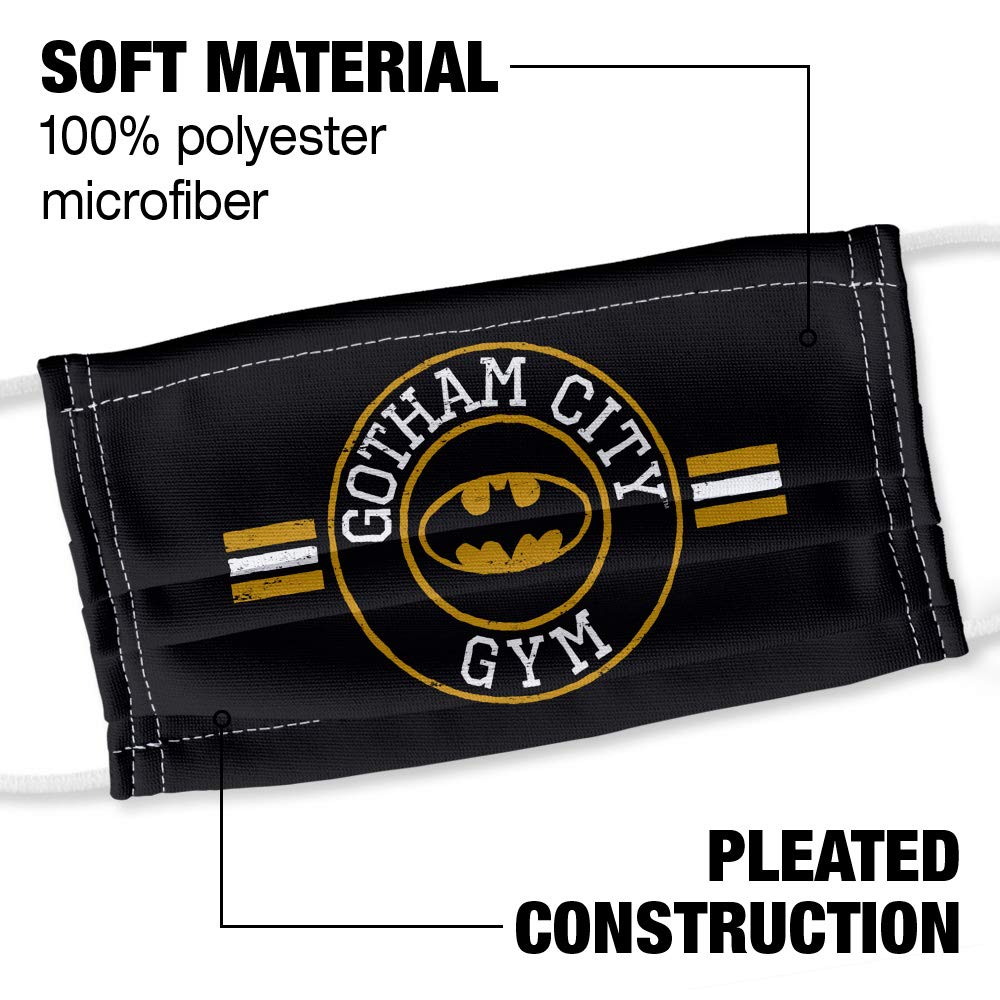 Popfunk Batman Gotham City Gym 1-Ply Reusable Face Mask Covering with Adjustable Nose Wire, Unisex