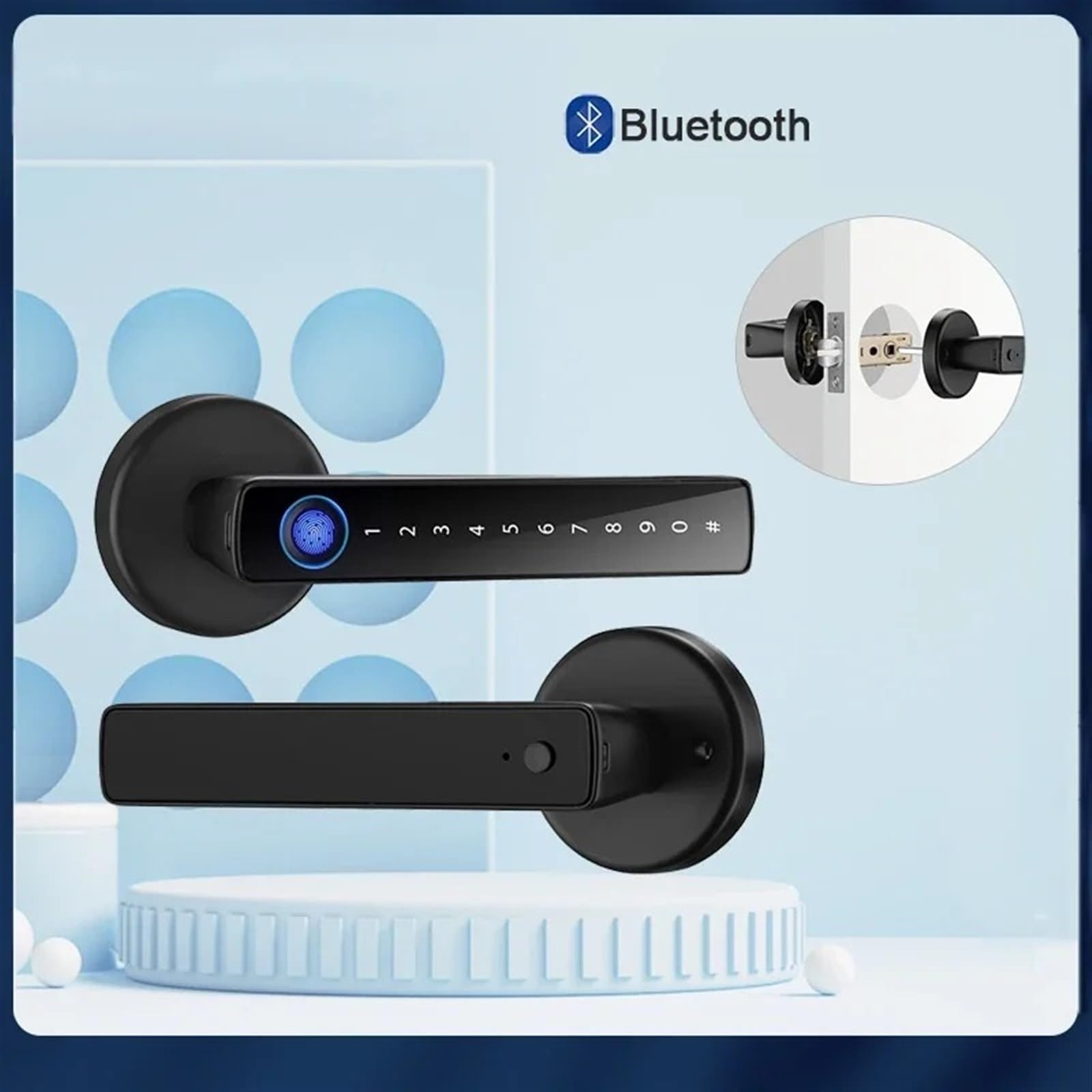 Con impronta digitale biometrica Serratura intelligente for porta elettronica Password Impronta Maniglia for di sicurezza senza chiave Casa,Sicurezza degli accessi