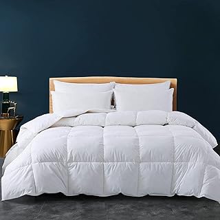 Down Alternative Comforter-All Season Queen Comforter Duvet Insert with Corner Tabs-Breathable-Diamond Stitched Reversible White Comforter 90x90 inches