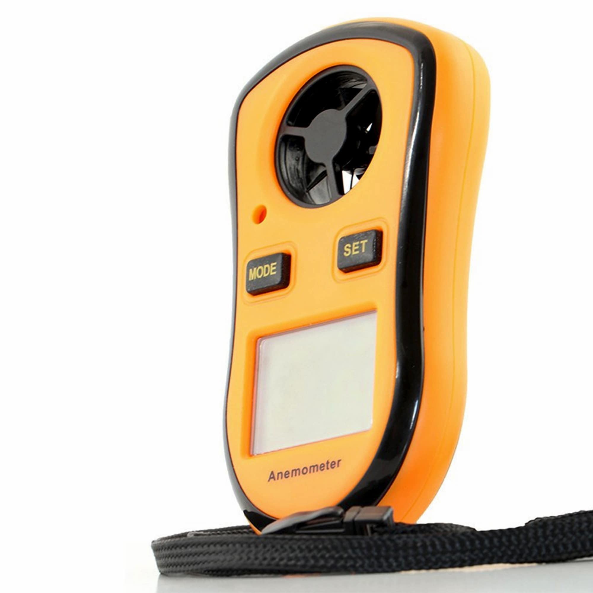 FISHTEC Anémomètre Numérique Portable - Mesure la Vitesse du Vent actuelle/moyenne/maximale + Température - Ecran LCD rétroéclairé - Planche à voile, Pêche, Cerf-volant et Alpinisme - 1 Pile (incluse)