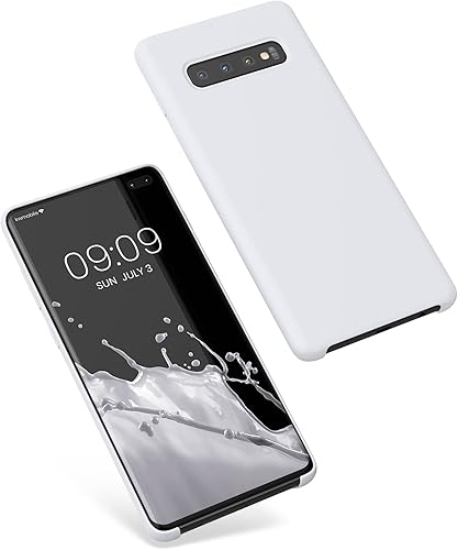 Miniatura 8 de kwmobile Funda compatible con Samsung Galaxy S10 PlusS10+ - Funda de silicona TPU con acabado suave, color blanco mate