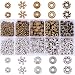Antique Tibetan Silver Bronze Spacer Beads Box Kit 500pcs Jewelry Findings Beading Assortment Accessories DIY for Bracelet Necklace Jewelry Making (Spacer Beads)