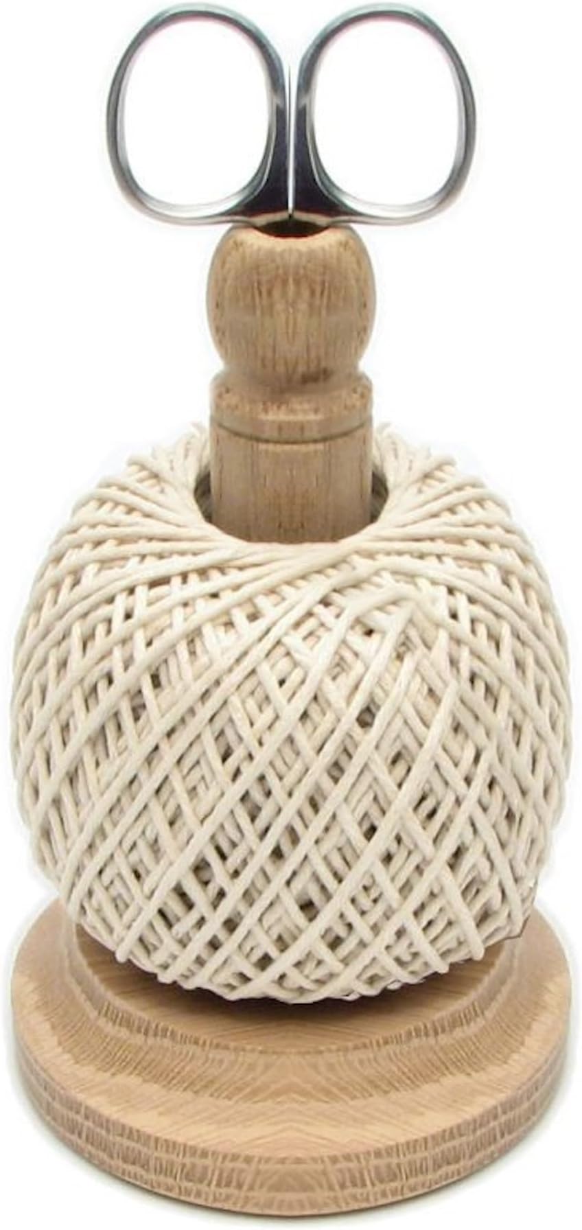 Muldale Garden Twine String Dispenser Set – Cotton String & Stainless Steel Scissors with Wooden Stand – Potting Shed Gardening Accessory – Made in England