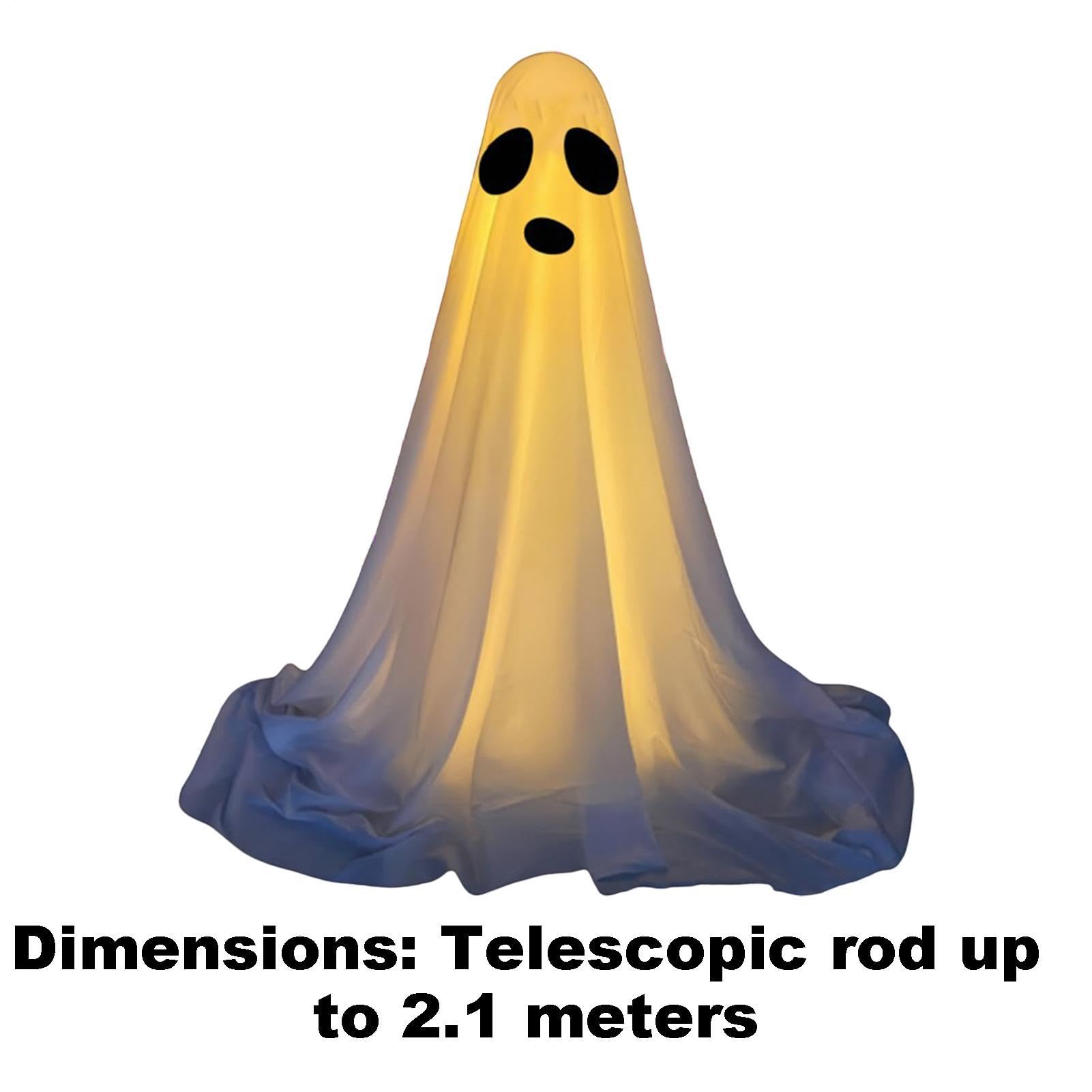 Generico Luce LED Fantasma Halloween Esterno Oversize in Tessuto Bianco