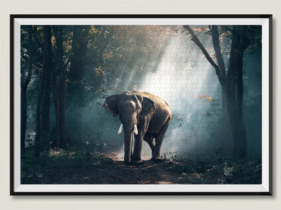 Elefante en el bosque - Rompecabezas de madera de 2000 piezas - Juegos para adultos, Rompecabezas, Regalos de rompecabezas para mujeres