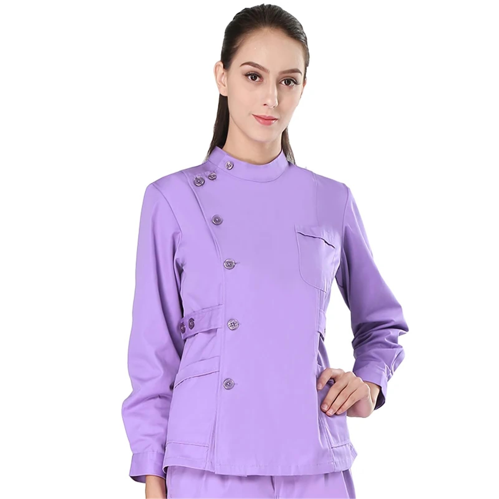 AHUFGN Nurse Scrubs Women Traditonal Nurse Scrubs Set Medical Uniforms Women Men Dental Workwear Clothes Poplin Surgeon Medic Scrub Suit