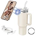 Magnetic Phone Holder for Stanley 40oz Quencher H2.0 Tumbler with Handle, Rotatable Water Bottle Phone Stand Fit with Ma