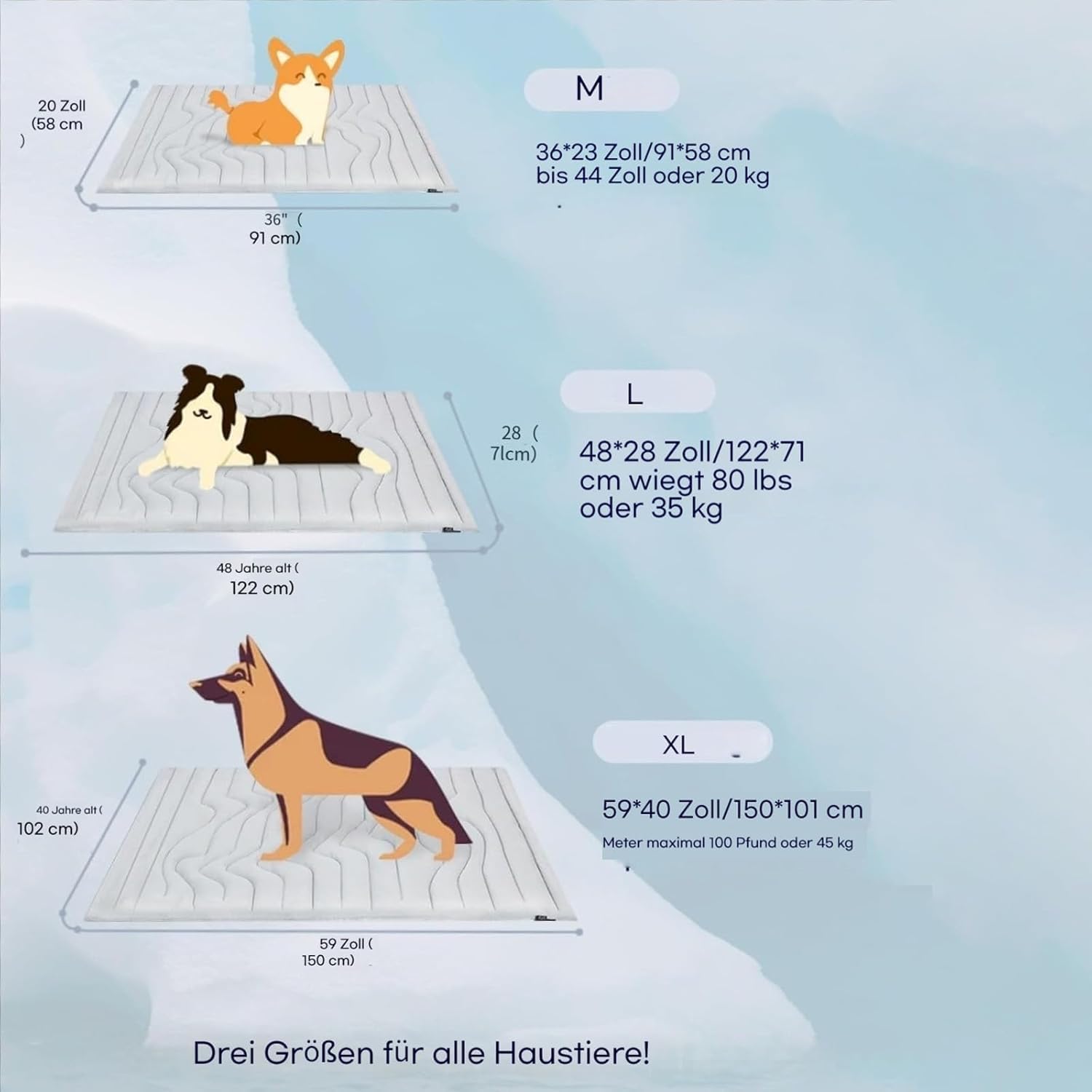 Dr Pfoten Kühlmatte, PfotenChill - Die Innovative Kühlmatte für Hunde, pfotenchill kühlmatte Hund, Selbstkühlende Pads Sicher Und Komfortabel Für Deinen Hund (M-36 * 23IN)