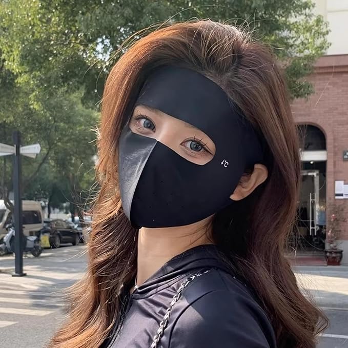 Image of DEAD EYE Full Face Mask for Bike Riding - Black Unisex Rider Mask | Stretchable, Breathable Helmet Face Cover | Dust, Sun Protection Balaclava | Outdoor Sports & Travel Face Shield