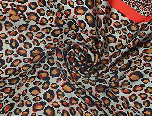 Allegra K 70cm Animal Leopard Print Silk Like Square Scarves Kerchief Neck Head Scarf Neckerchief Bandana4