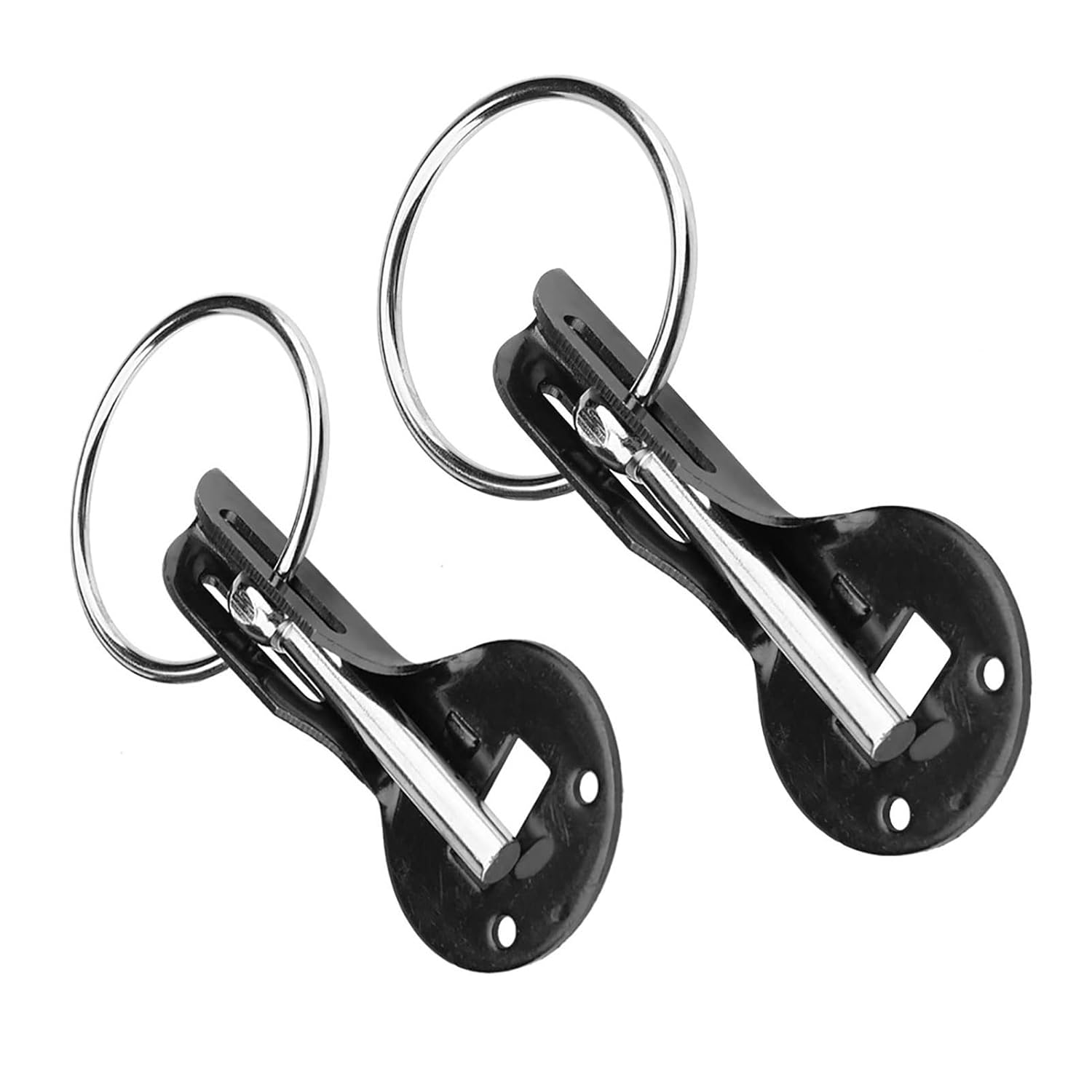 Qiilu Hood Pin Lock Kit,Universal Stainless Steel Bonnet Hood Pin Pins Lock Latch Kit for Racing Sport Car(Black)