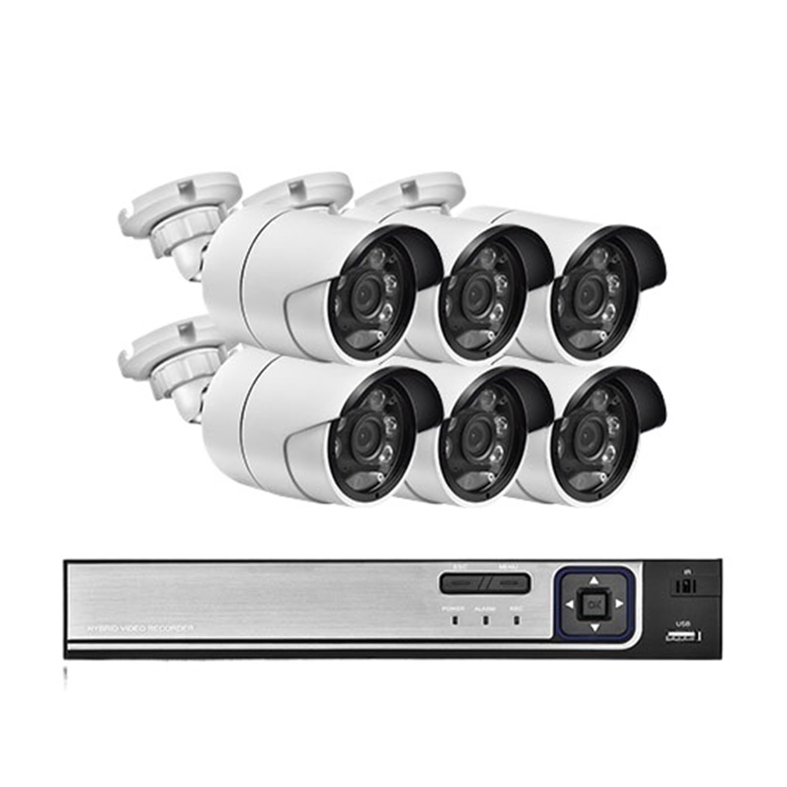 System Kamer Bezpieczeństwa 8MP, 8-kanałowy Rejestrator NVR 4T POE, Zestaw Do Monitoringu CCTV H.265+ Z Noktowizorem I Podwójnym Źródłem Światła, Kamera IP(2T,8CH NVR and 6PCS)