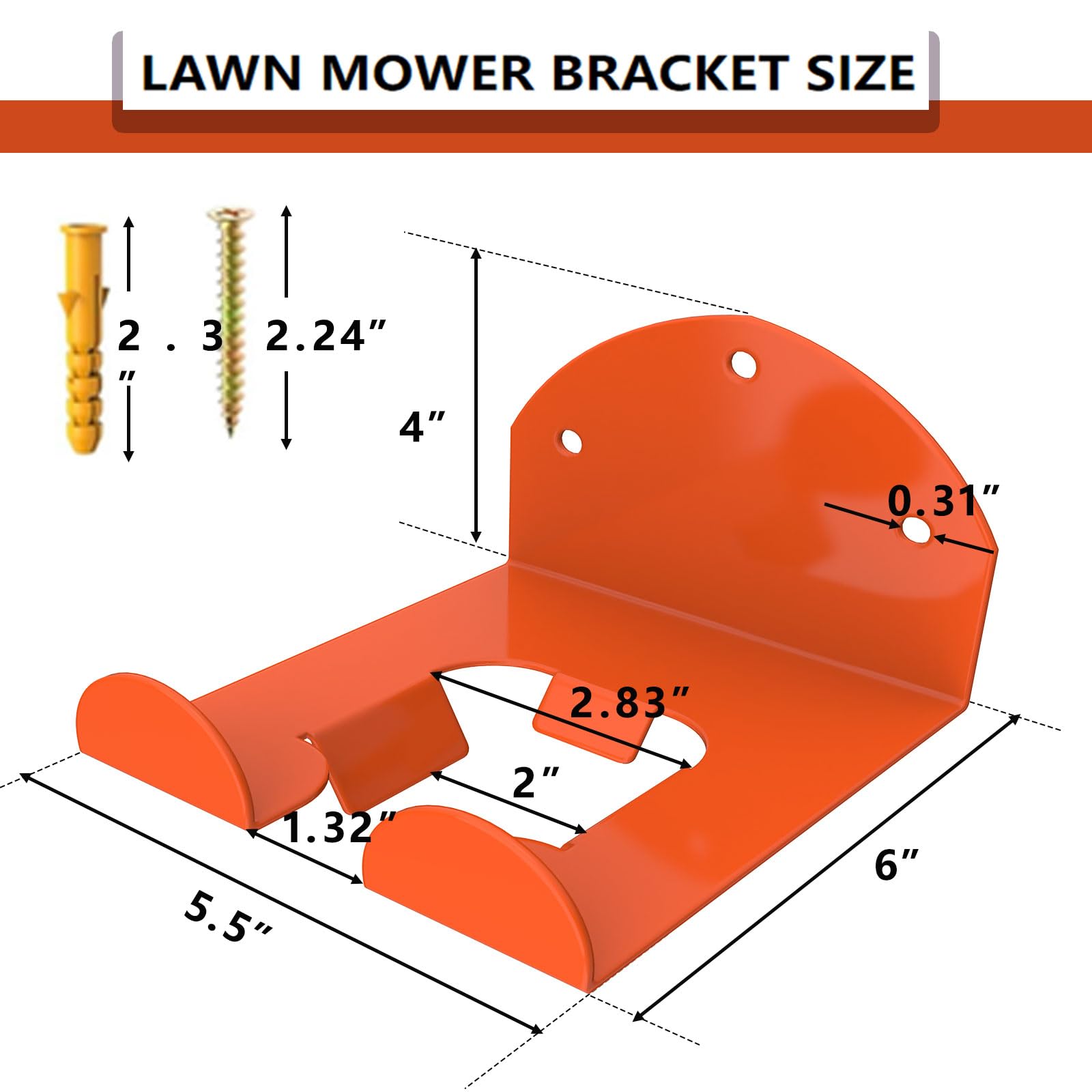 Condition photo showing Brand New for garage organizer wall hanger - heavy duty garage storage trimmer rack, garden power tool holder for weed whackers, grass trimmer, hedge trimmer, grass trimmer, garage tools, 1 pack(orange)