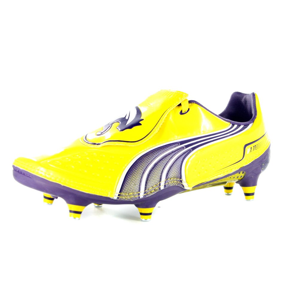 【未使用品】PUMA v1.11 FG Puma V1.11 SG Football Boots Yellow/Purple/White - size 8.5