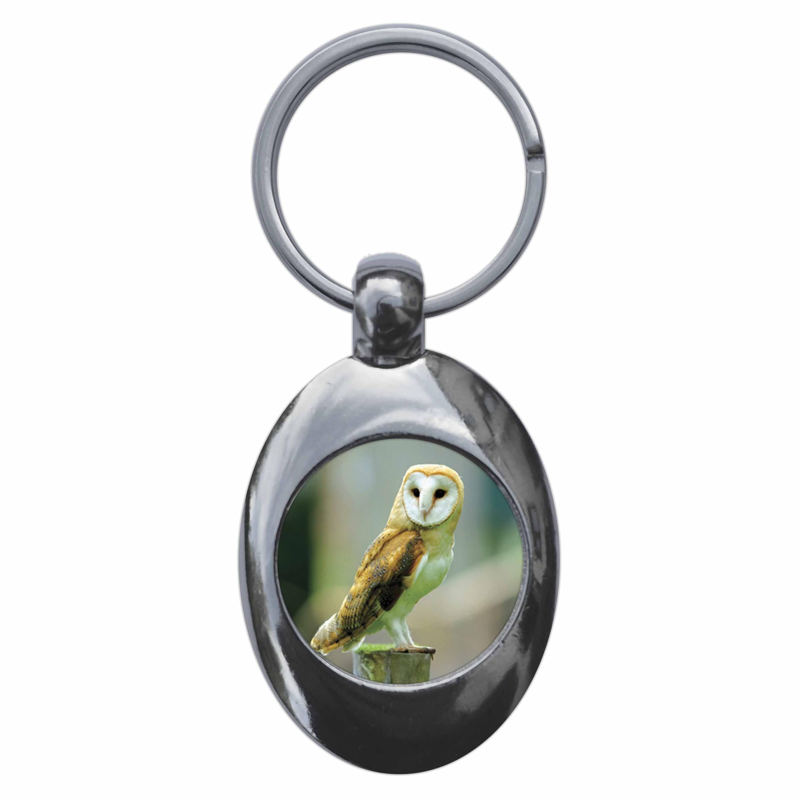 Ozorath Barn Owl Keyring Keychain Key Ring Chain With Trolley Coin