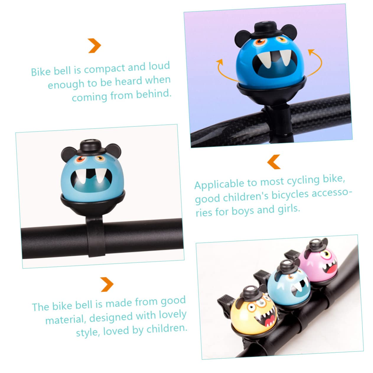 INOOMP 4 Stück Fahrradklingel Babyklingel Kleinkind Mädchen Zubehör Jungenzubehör Cartoon Fahrradklingel Fahrradzubehör Für Kinder Fahrradhupe Für Erwachsene Mountainbike-Zubehör