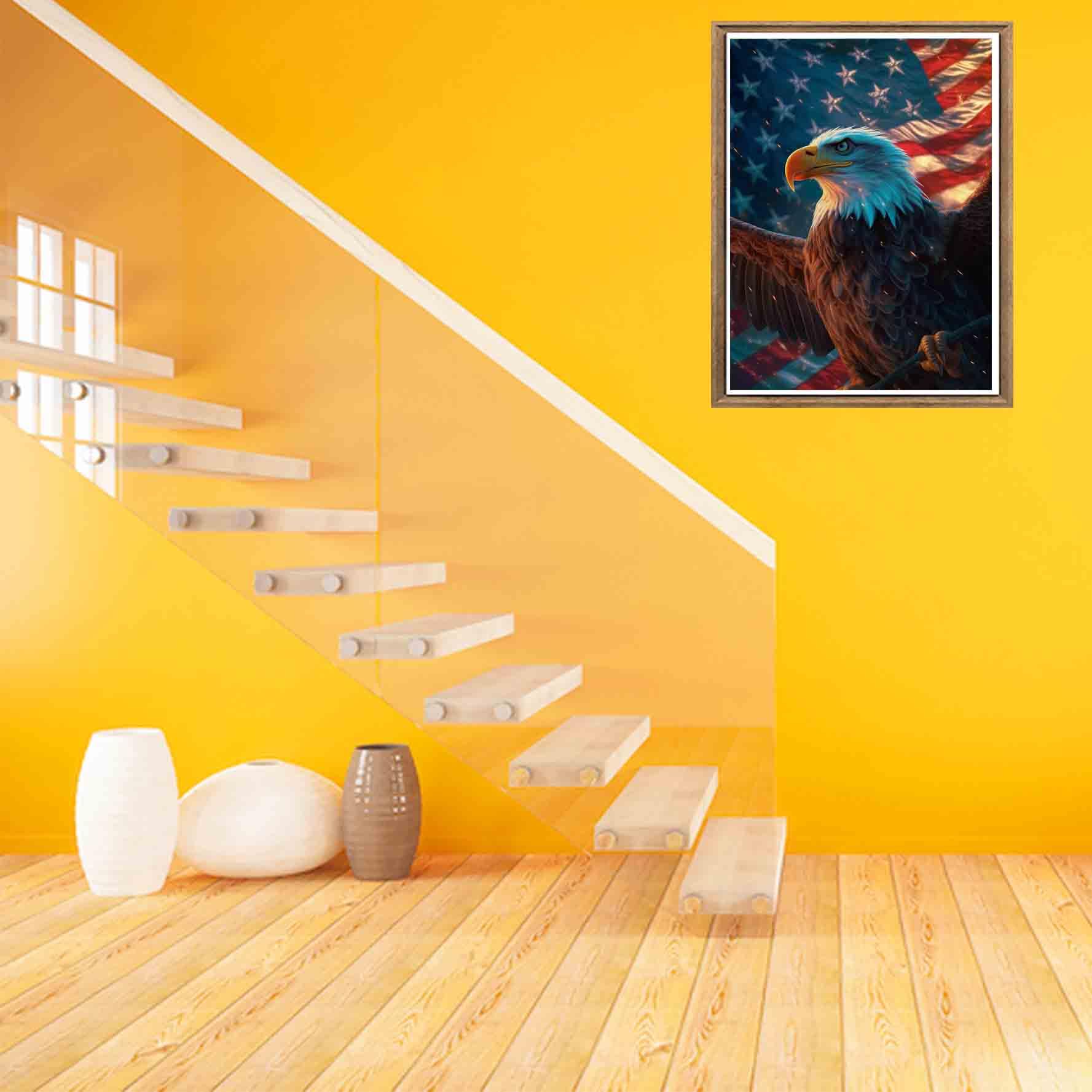 Bimkole 5D Diamond Painting Kit – Aquila 30x40 Cm – Fai Da Te Con Strass E Tela Per Decorazione Murale