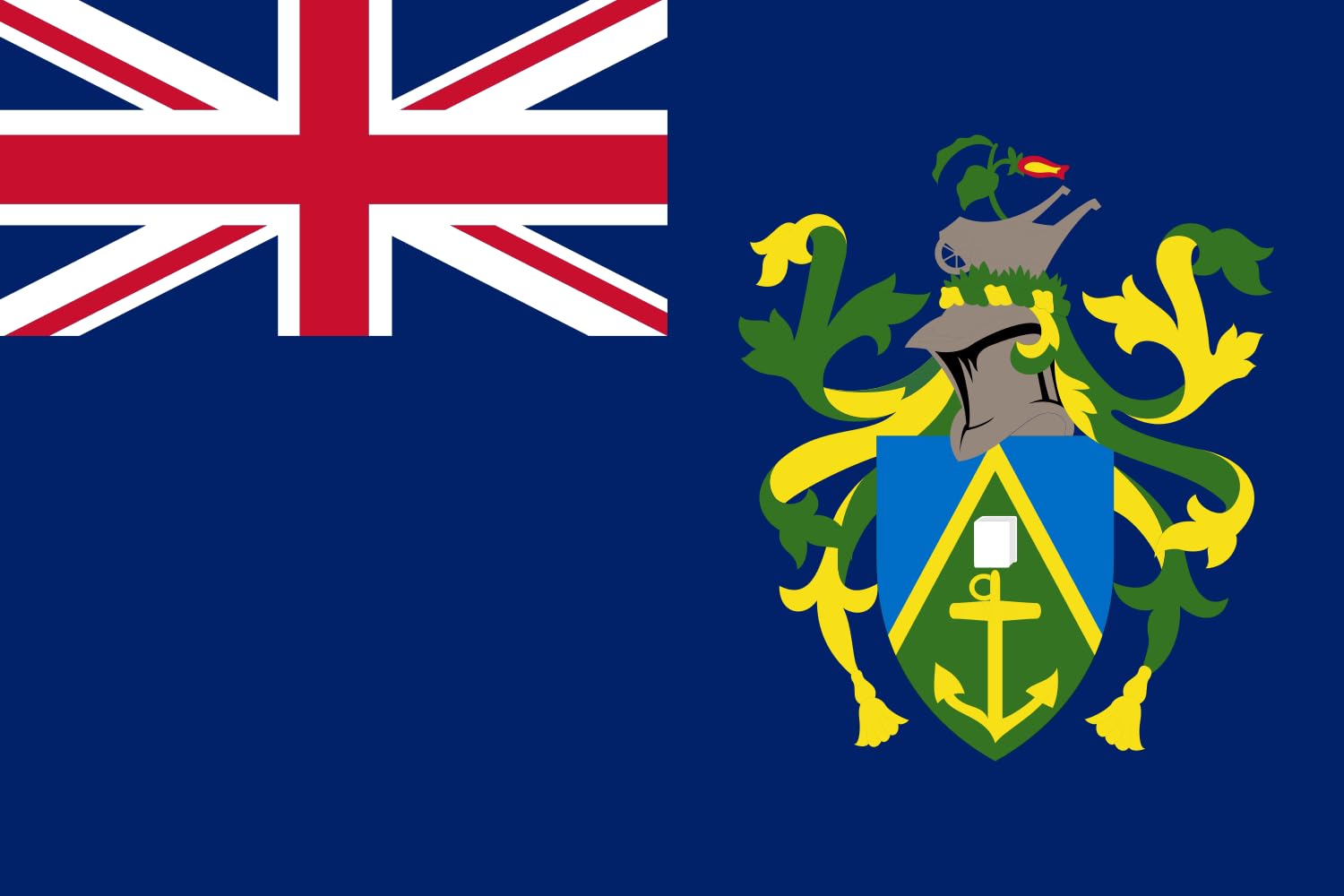 Drapeau Îles Pitcairn haut de gamme grand format paysage 1.5m² aux finitions soignées
