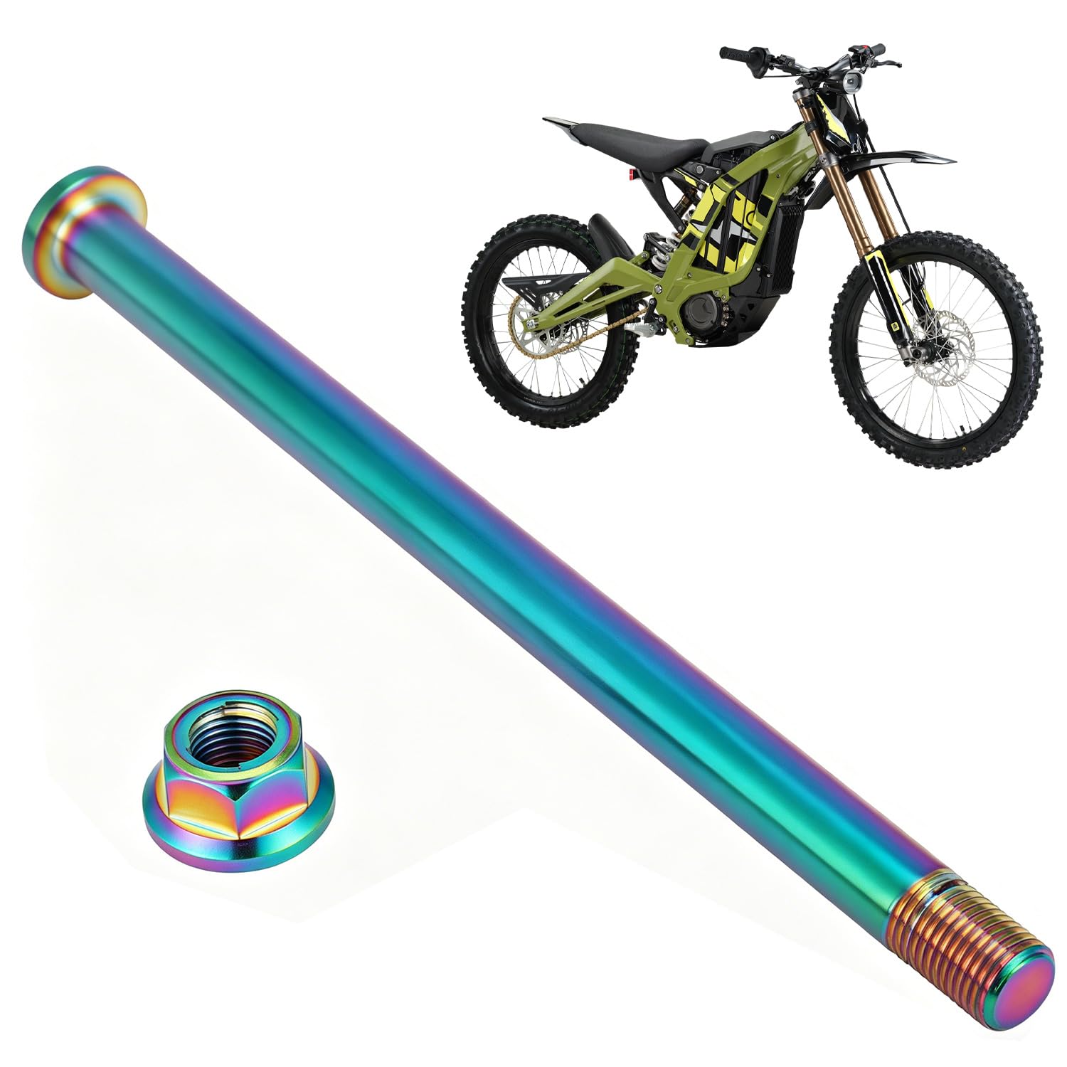Axe de Roue arrière de Moto, pour Surron sur Ron Light Bee X/S | 191 mm avec boulon d'essieu en alliage de titane pour vélo électrique