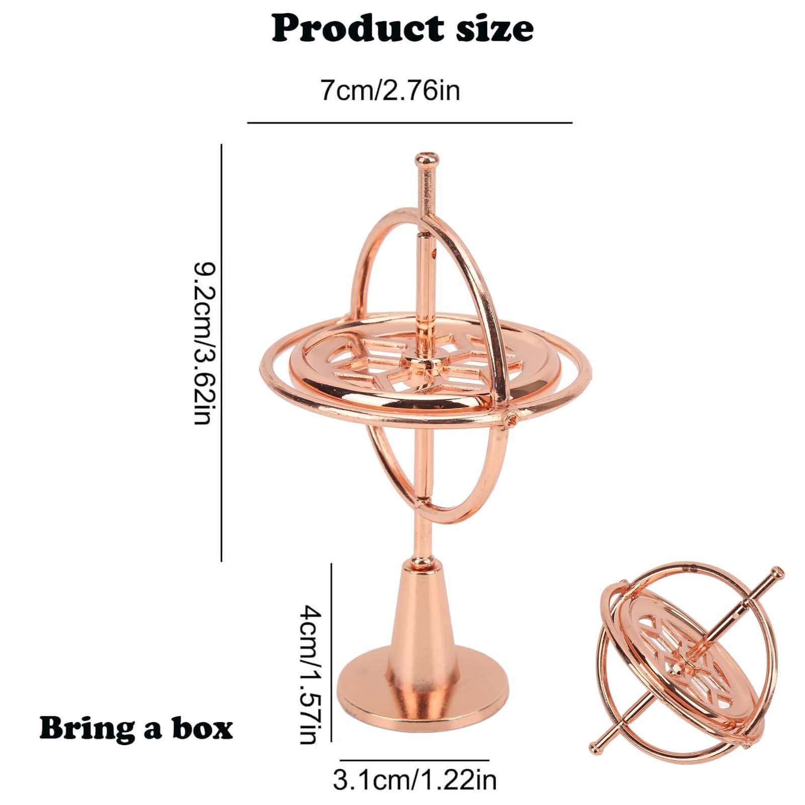 Gyroscope, Premium Metal Stress Relief Gyroscope Toy, Floating Physics Toy for Adults and Kids, Desktop Gyroscopes in Rose Gold — Amazon image 2