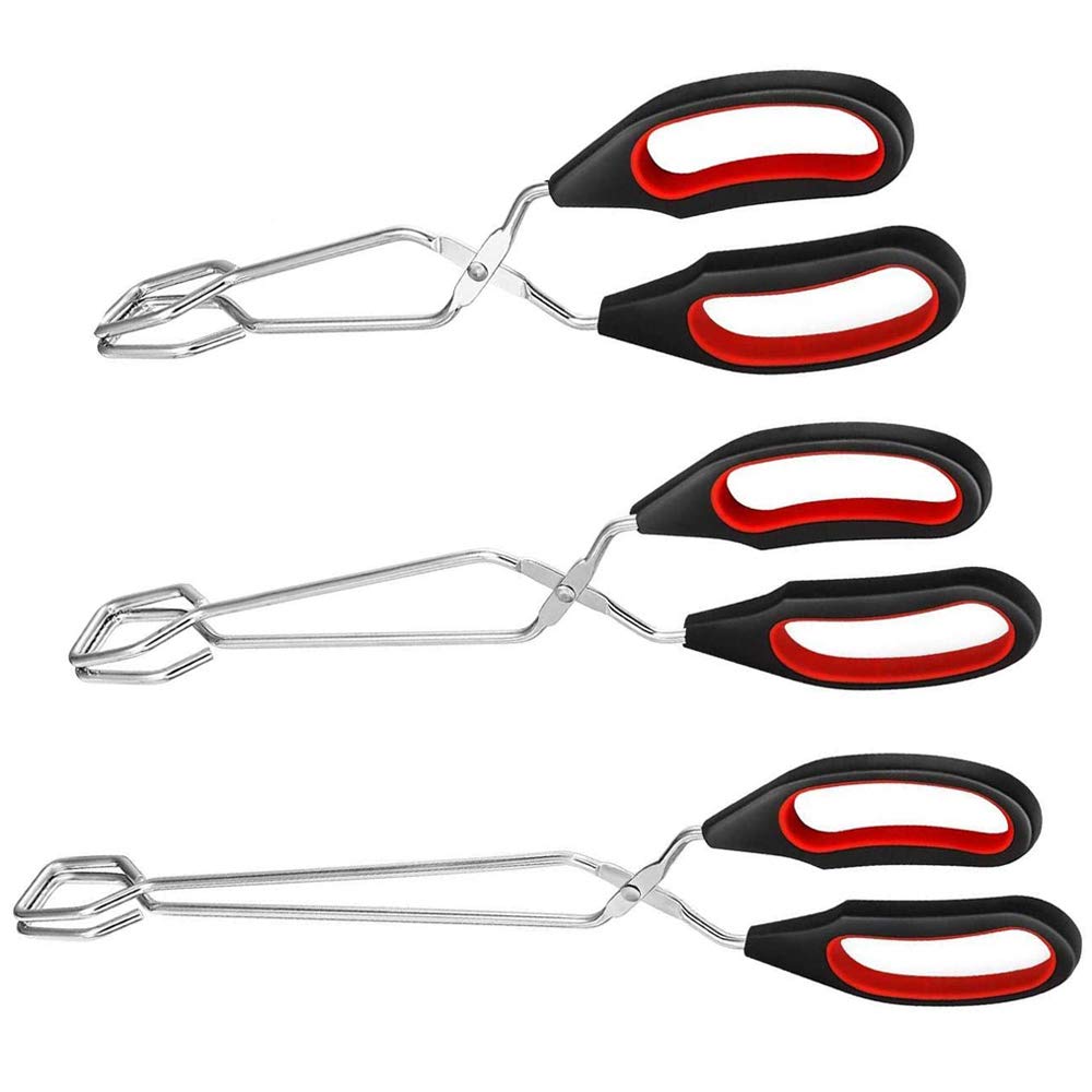 3 Pezzi Pinza da Barbecue, Pinze per Forbici da Barbecue, Pinza Multiuso Cucina, con Manici Antiscivolo e Resistenti al Calore per Girare e Afferrare Utensili Alimentari, 3 Specifiche