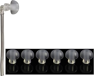 FCS Ear Tips Silicone Earplug Domes for BTE and Pocket Hearing Instruments Ear Tip Replacement with Tube and Elbow Connectors (6 Pc. Large- 14mm)
