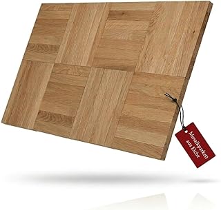 Aleko Mosaikparkett Eiche rustikal Würfelverband – 5 Verlegeeinheiten = 1 m² – Massivparkett roh unbehandelt – 8 mm hoch – auf Netz verklebt – natürliche Holzoptik – robust & mehrfach schleifbar