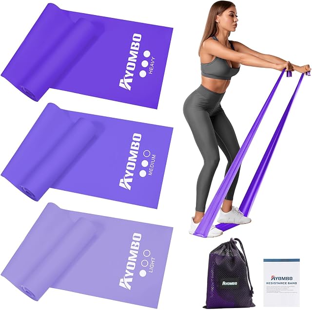 Ayombo Bandes de résistance, bandes d'exercice pour les femmes, bandes de physiothérapie, groupes d'entraînement pour le yoga, les armes, le corps supérieur et les épaules, niveau débutant 3 séances d'entraînement à domicile