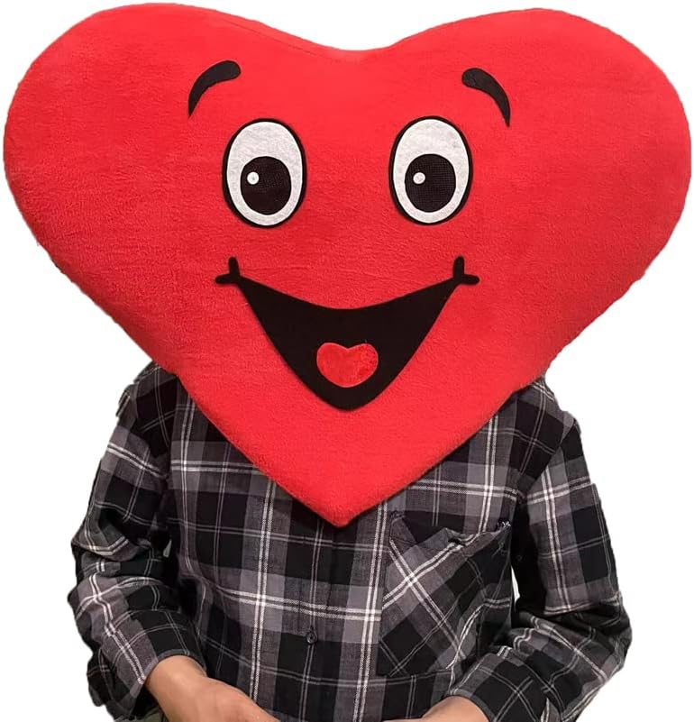 Plush Red Heart Valentine's Day Head Mask Birthday Party Cosplay Dresses Halloween