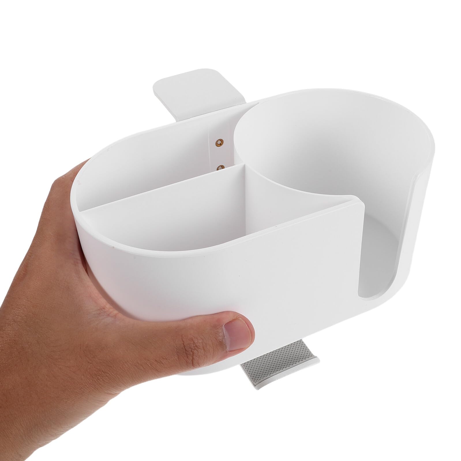 Klemmbarer Becherhalter für Schreibtisch 4 in 1 Metall Weiß