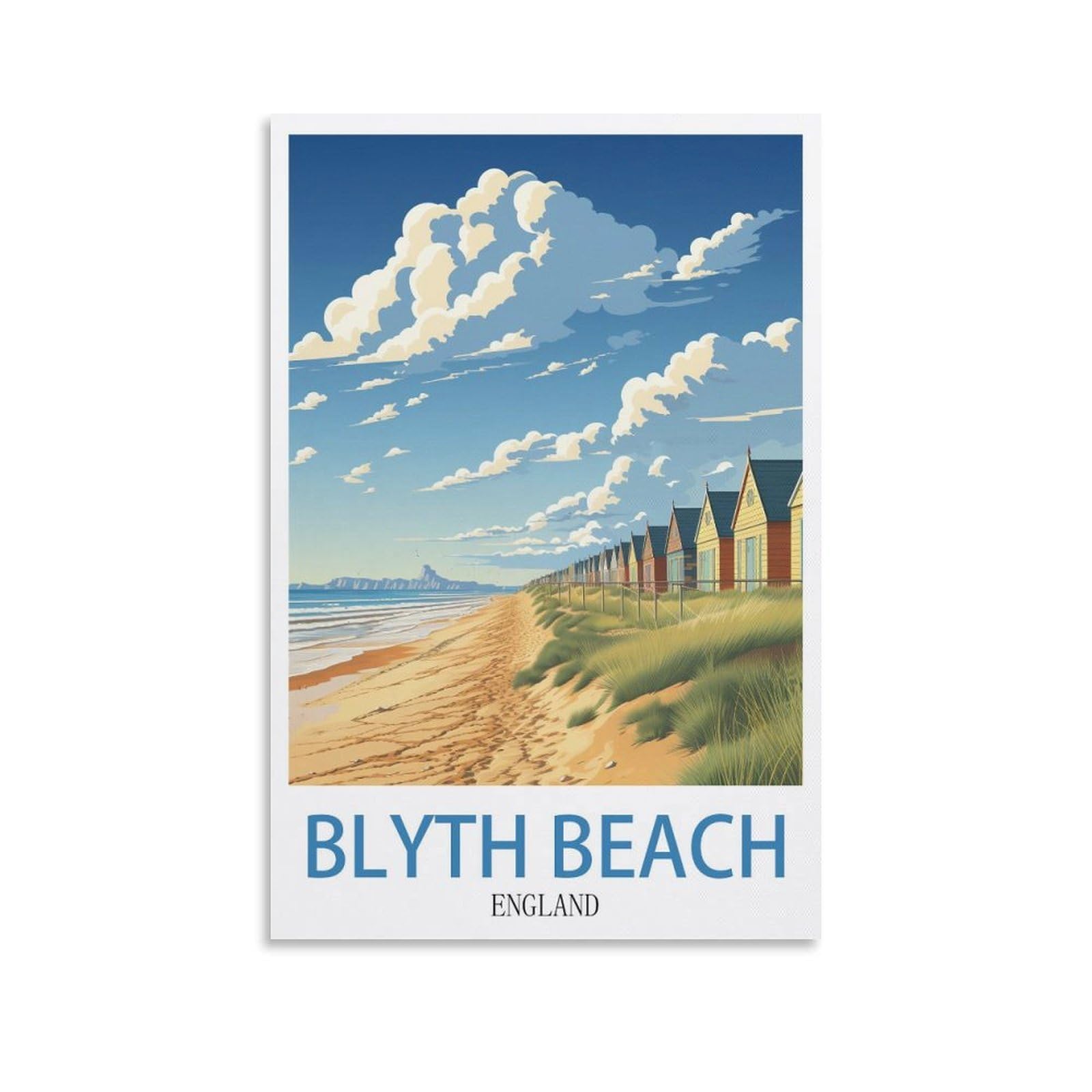 EZMLFA DIY 5D Diamond Art Painting Kits,Blyth Beach England Colourful Rhinestone Diamond Arts Kits for Beginners, Perfect Home Wall Decor Gifts 50x60cm